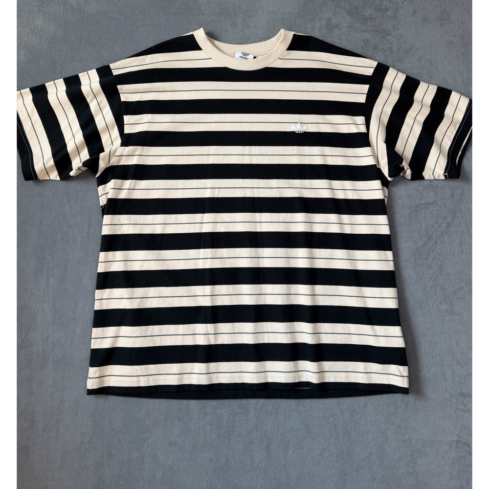 Adidas‎ Skateboarding Yarn Dye Striped Tshirt Tee Size Large Streetwear Retro